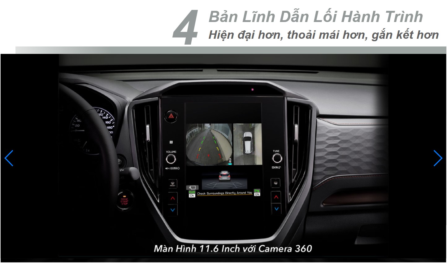 Màn hình 11.6 inch với Camera 360 trên Subaru Forester 2026