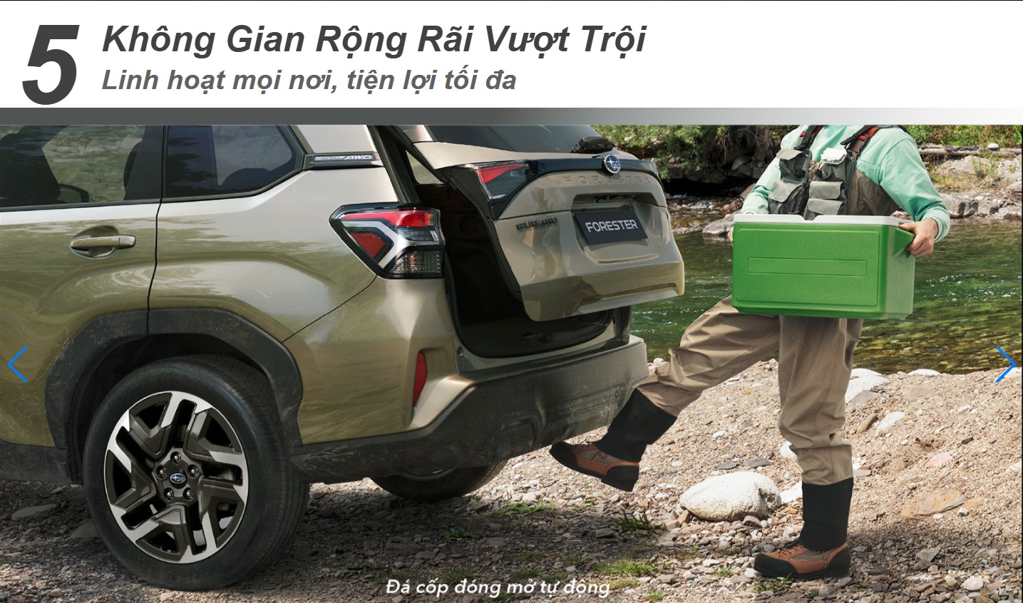 Đá cốp mở rảnh tay trên Subaru Forester 2026