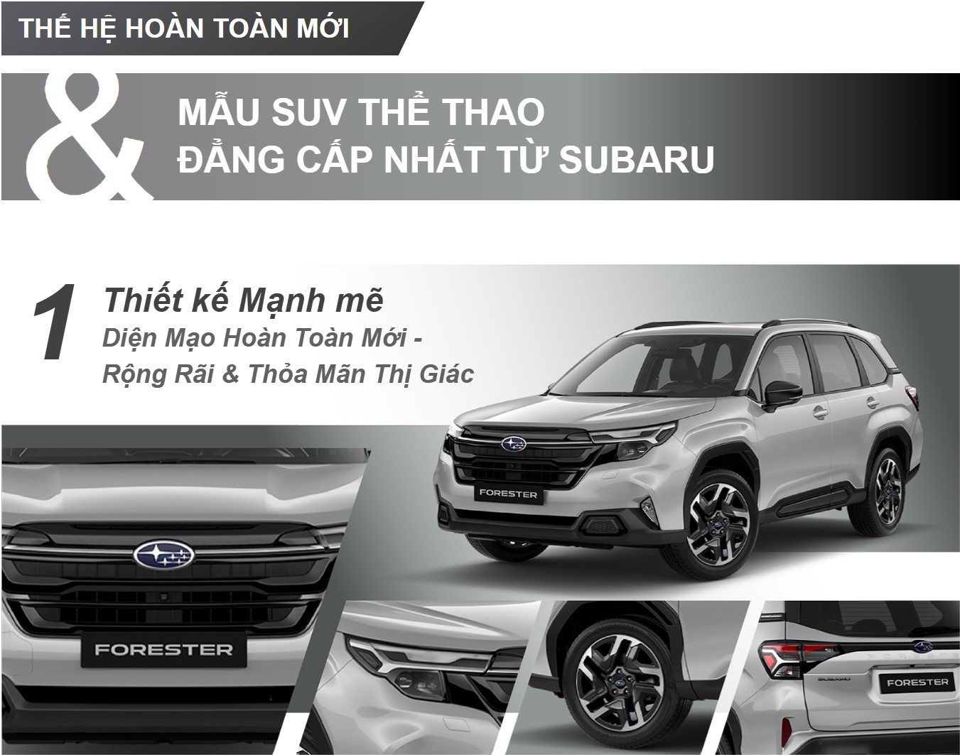 Thiết kế mạnh mẽ Subaru Forester 2026 tổng thể